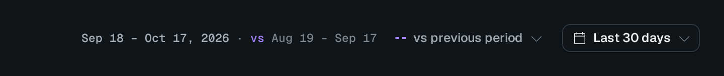 Screenshot of the Period selector block