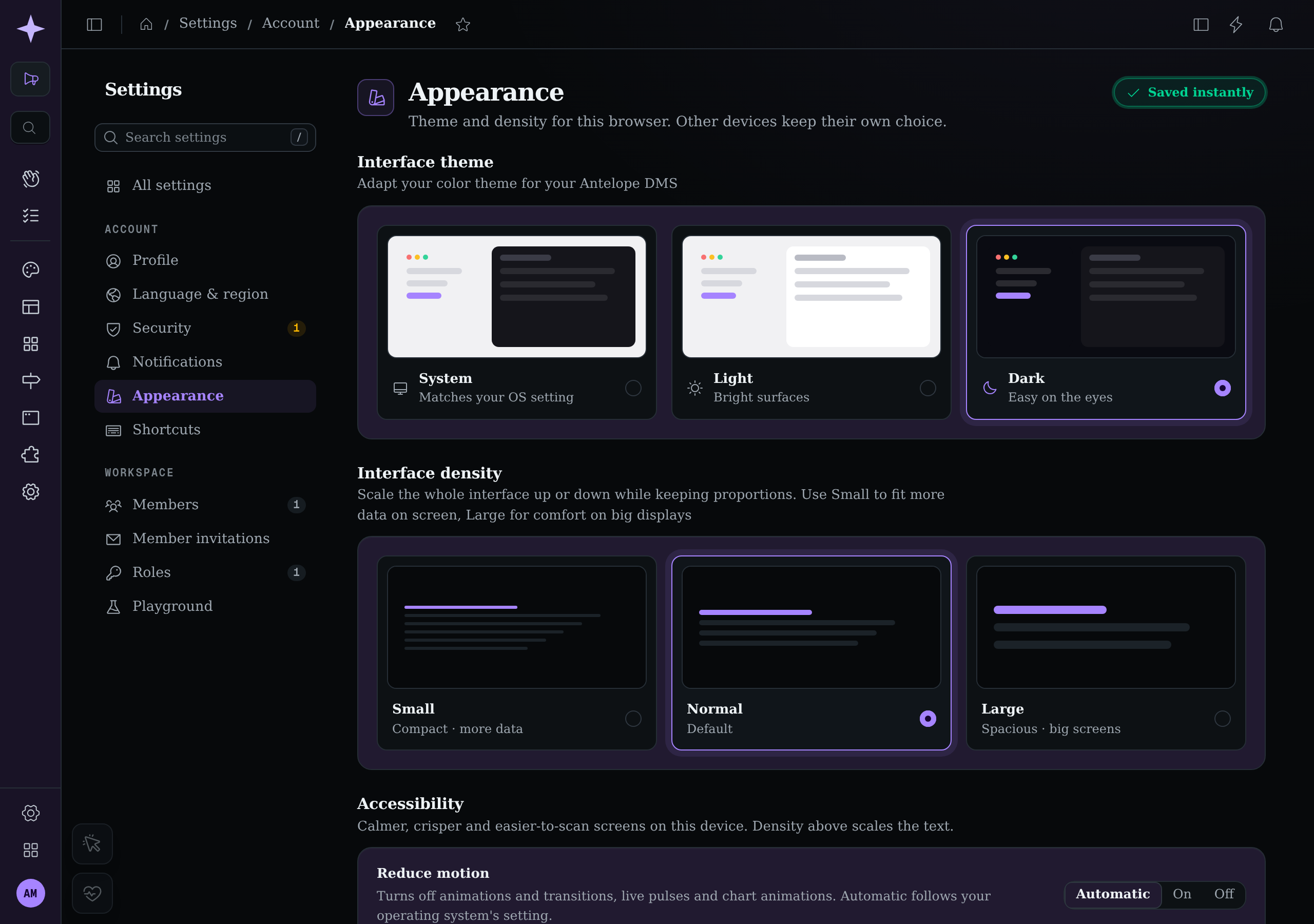 Northstar's dark-mode icon in the collapsed sidebar