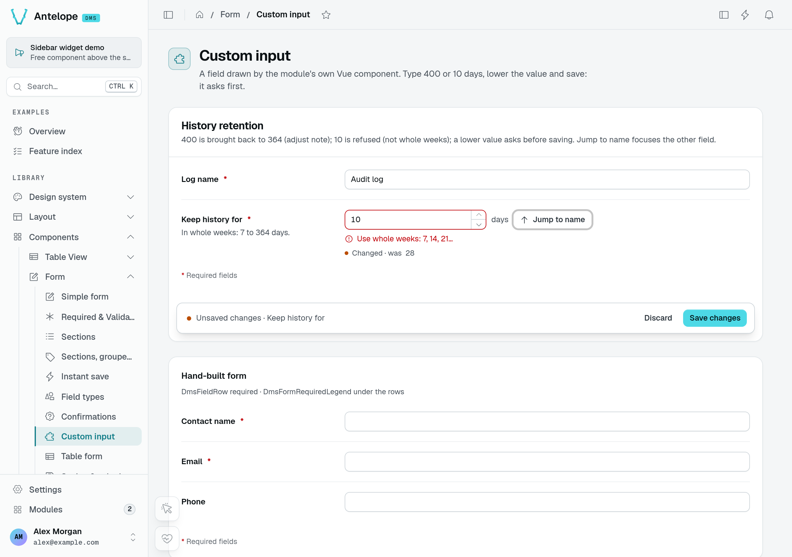 Custom retention input refusing 10 days because it requires whole weeks
