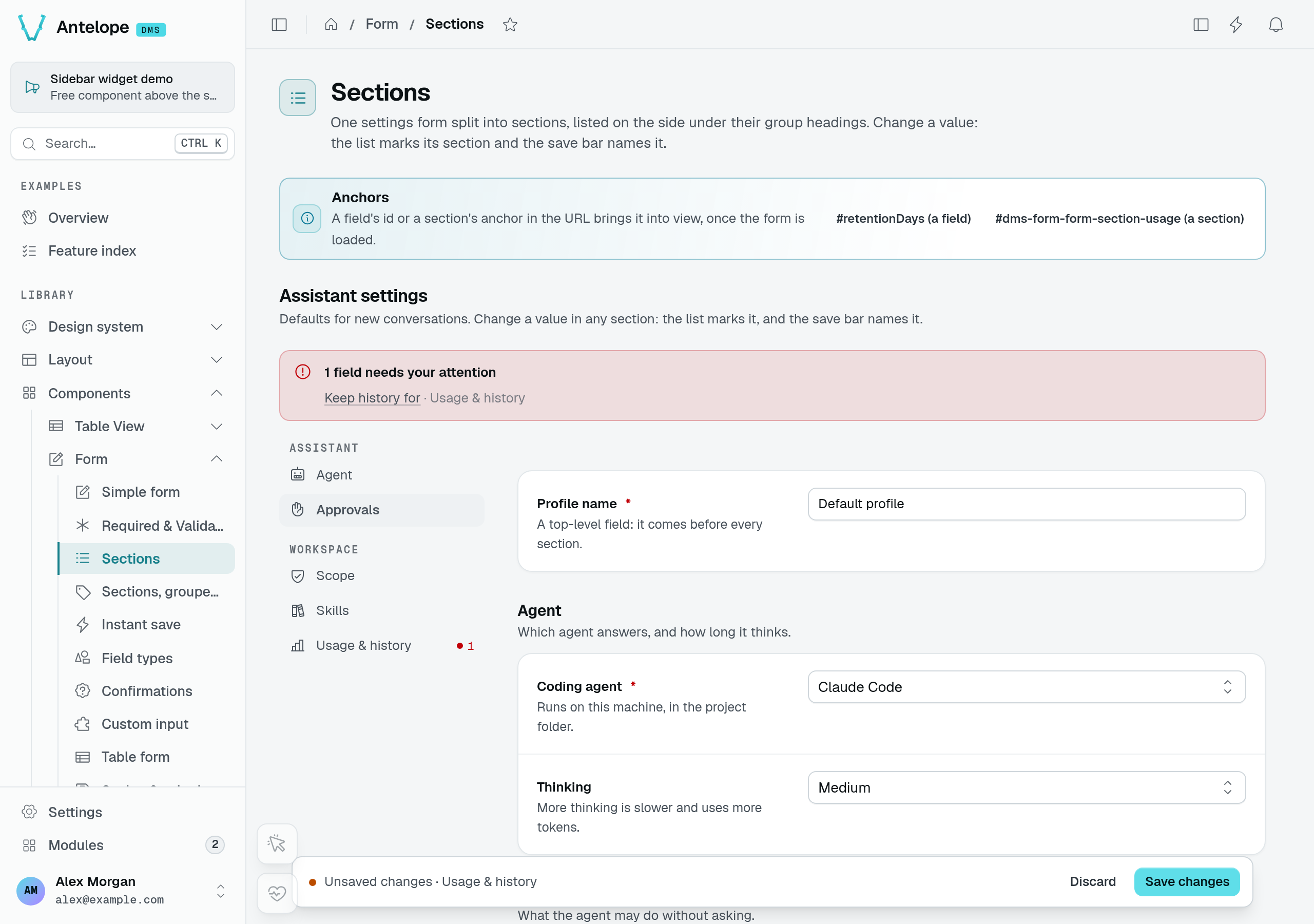 Validation summary linking to Keep history for in Usage and history