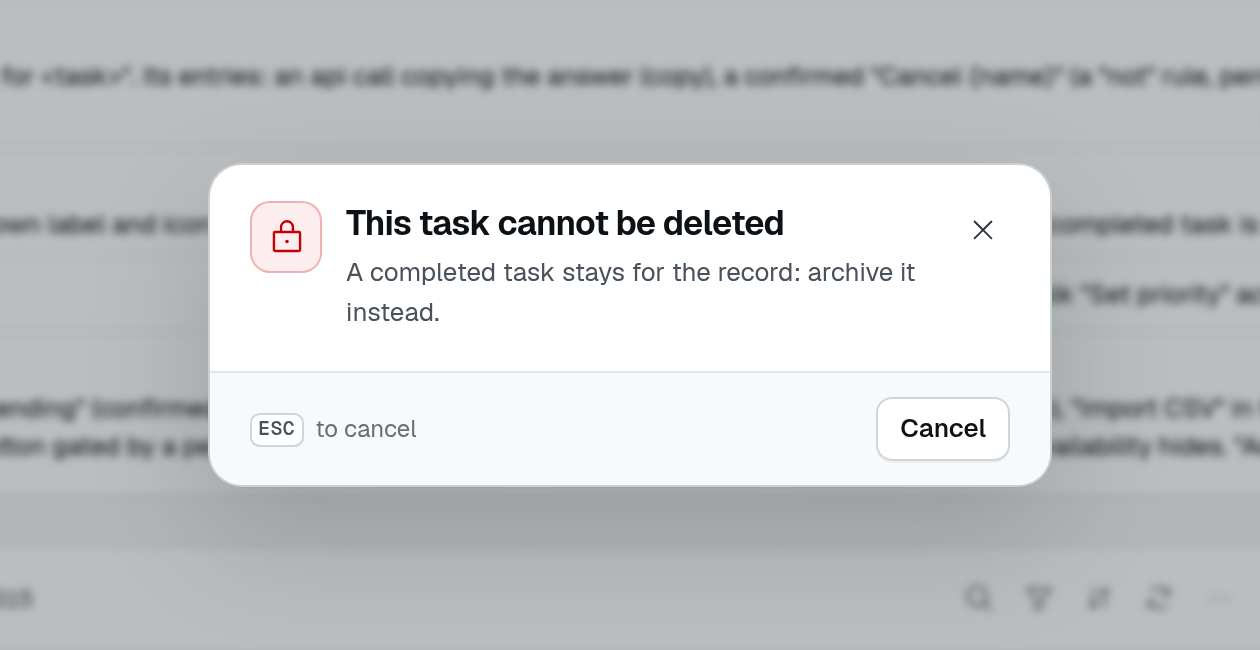 Completed task refusal explaining that it should be archived instead